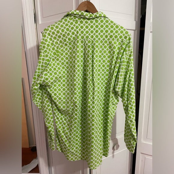 Retro vibe lime green button up BY Three Islands - Picture 2 of 5